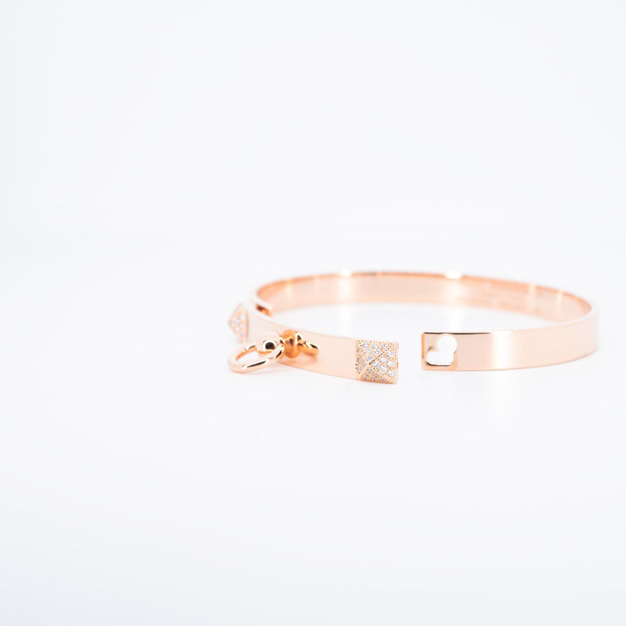 สร้อยข้อมือ Hermes Collier de chien bracelet, small model 18K Rose Gold Size SH# (Used) #vrhe 0929
