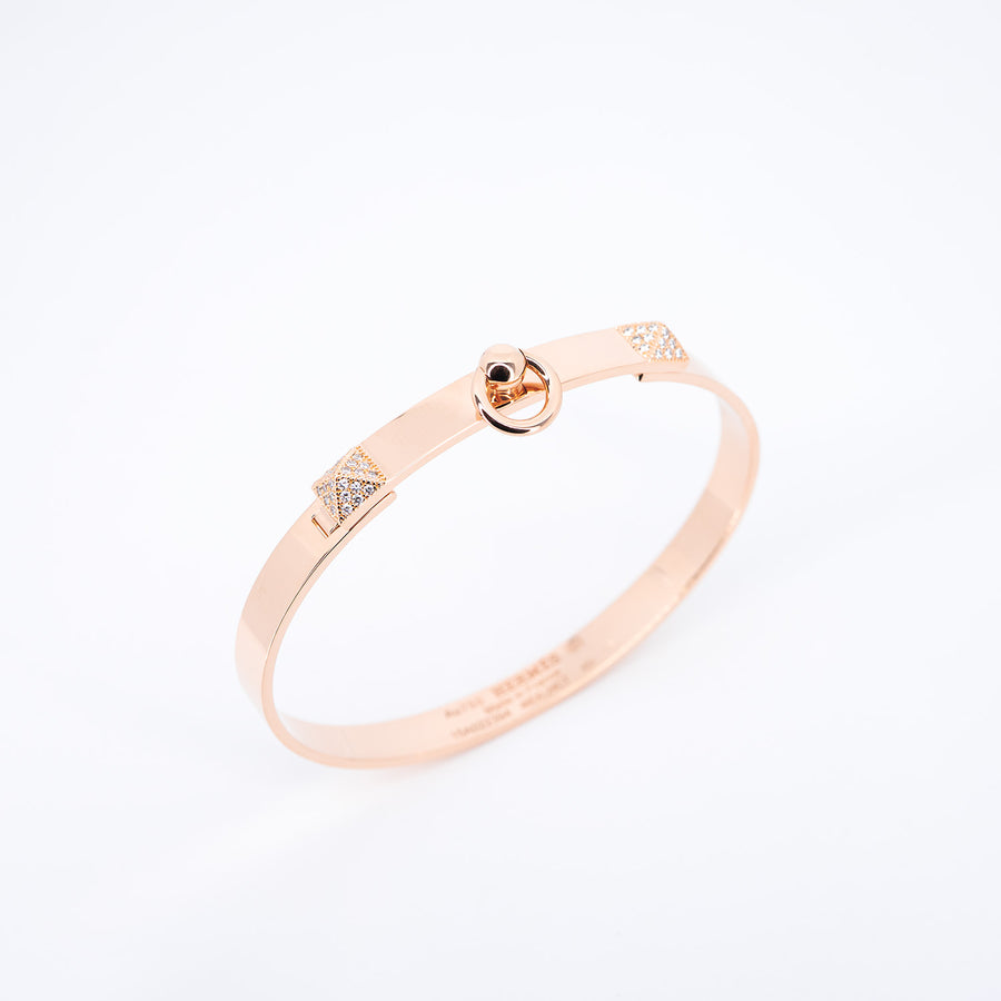 สร้อยข้อมือ Hermes Collier de chien bracelet, small model 18K Rose Gold Size SH# (Used) #vrhe 0929
