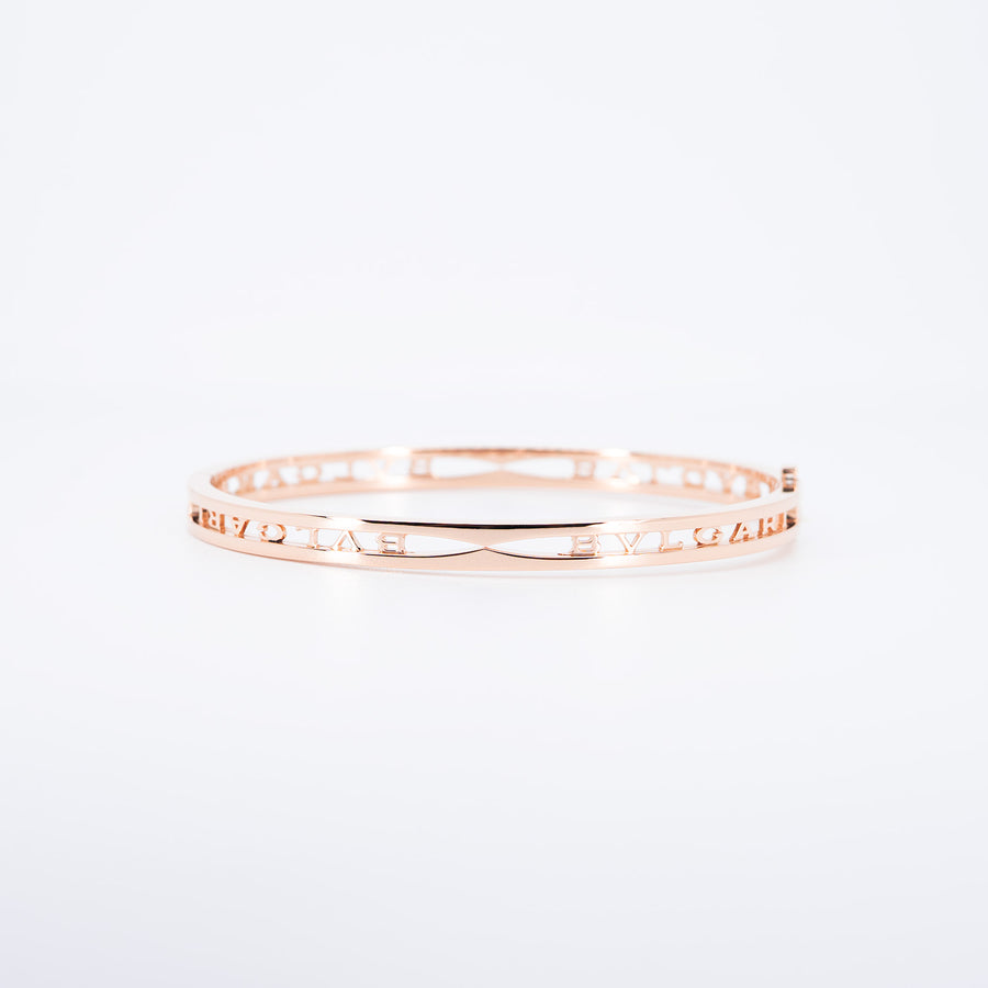 กำไลข้อมือ Bvlgari B.zero1 Bracelet with openwork logo spiral 18K Rose Gold Size M# (Used) #vrbvb 7300