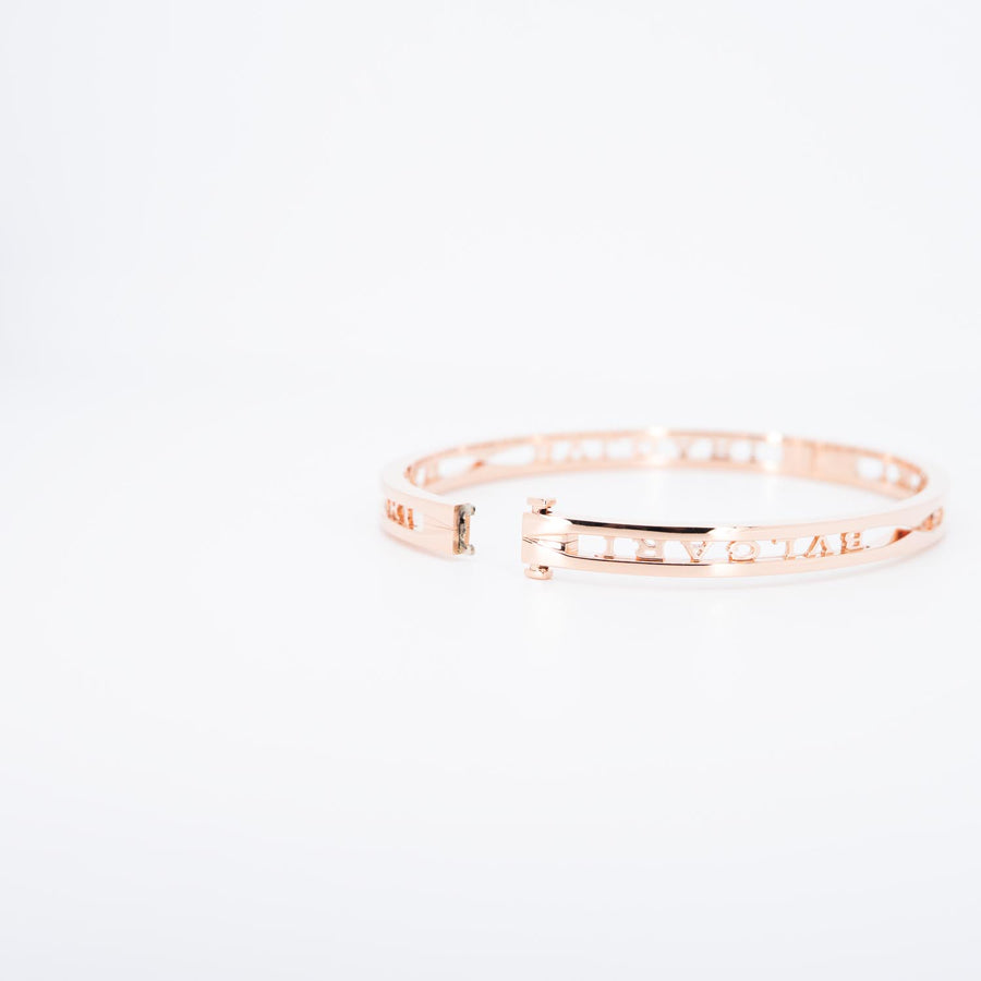 กำไลข้อมือ Bvlgari B.zero1 Bracelet with openwork logo spiral 18K Rose Gold Size M# (Used) #vrbvb 7300