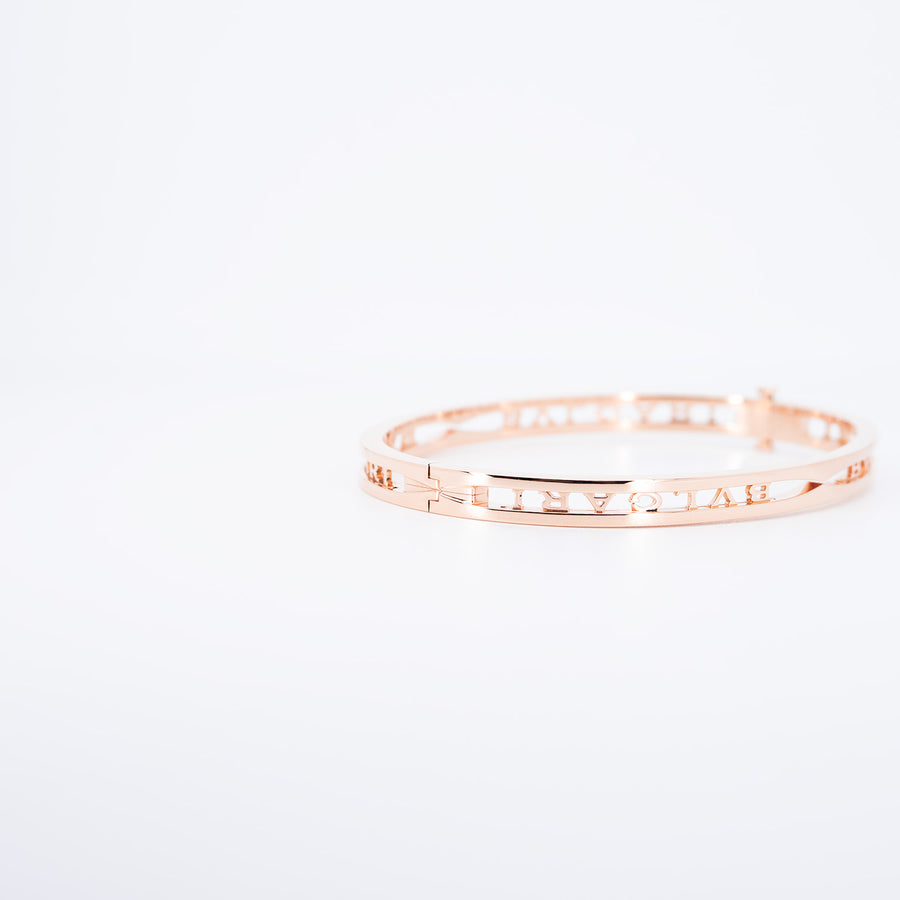 กำไลข้อมือ Bvlgari B.zero1 Bracelet with openwork logo spiral 18K Rose Gold Size M# (Used) #vrbvb 7300