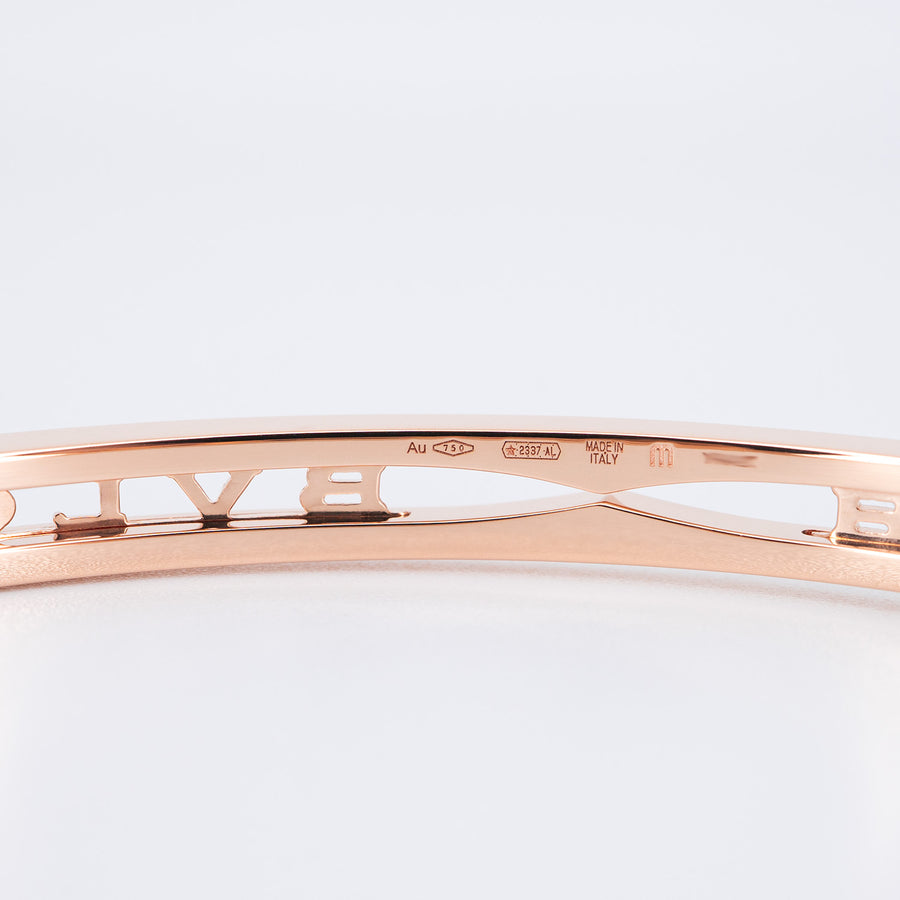 กำไลข้อมือ Bvlgari B.zero1 Bracelet with openwork logo spiral 18K Rose Gold Size M# (Used) #vrbvb 7300