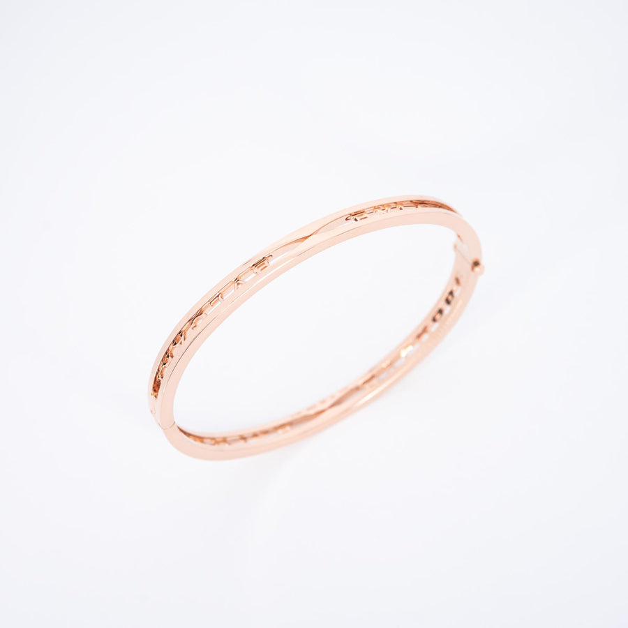 กำไลข้อมือ Bvlgari B.zero1 Bracelet with openwork logo spiral 18K Rose Gold Size M# (Used) #vrbvb 7300