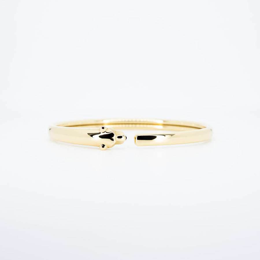 กำไลข้อมือ Cartier Panthere de Cartier bracelet, onyx, set with 2 tsavorite garnets 18K Yellow Gold Size 17# (Used) #vrcab 7303