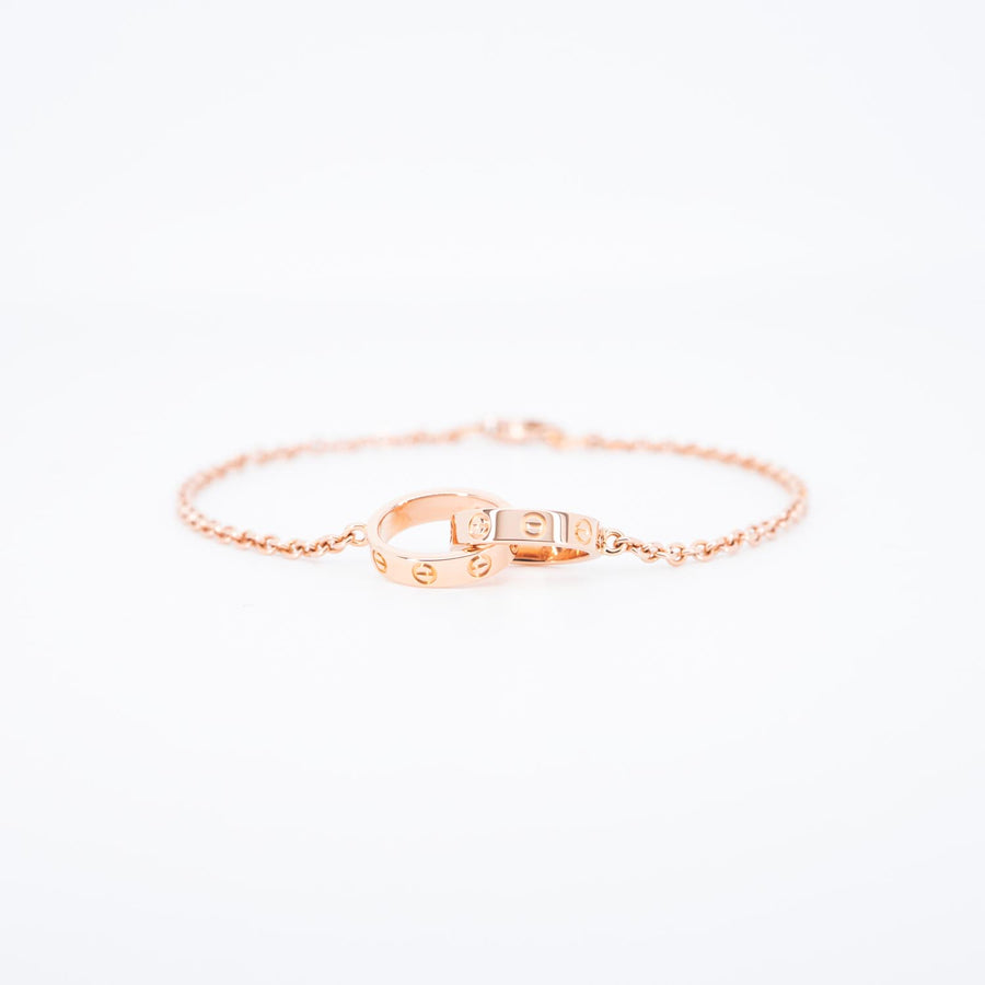 สร้อยข้อมือ Cartier Love bracelet, on chain (baby love) 18K Rose Gold Size 14.5cm.# (Used) #vrcab 7297