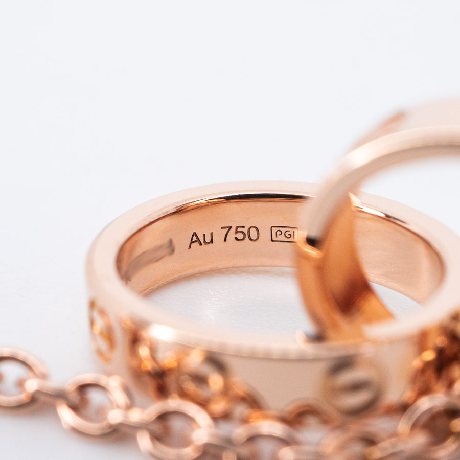 สร้อยข้อมือ Cartier Love bracelet, on chain (baby love) 18K Rose Gold Size 14.5cm.# (Used) #vrcab 7297