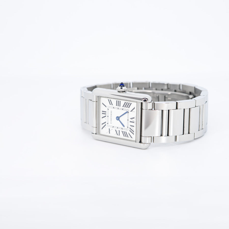 **hold k.b**นาฬิกา Cartier Tank Must watch, Large model, high autonomy quartz movement Stainless Steel Size L# (Used) #vrcaw 7287