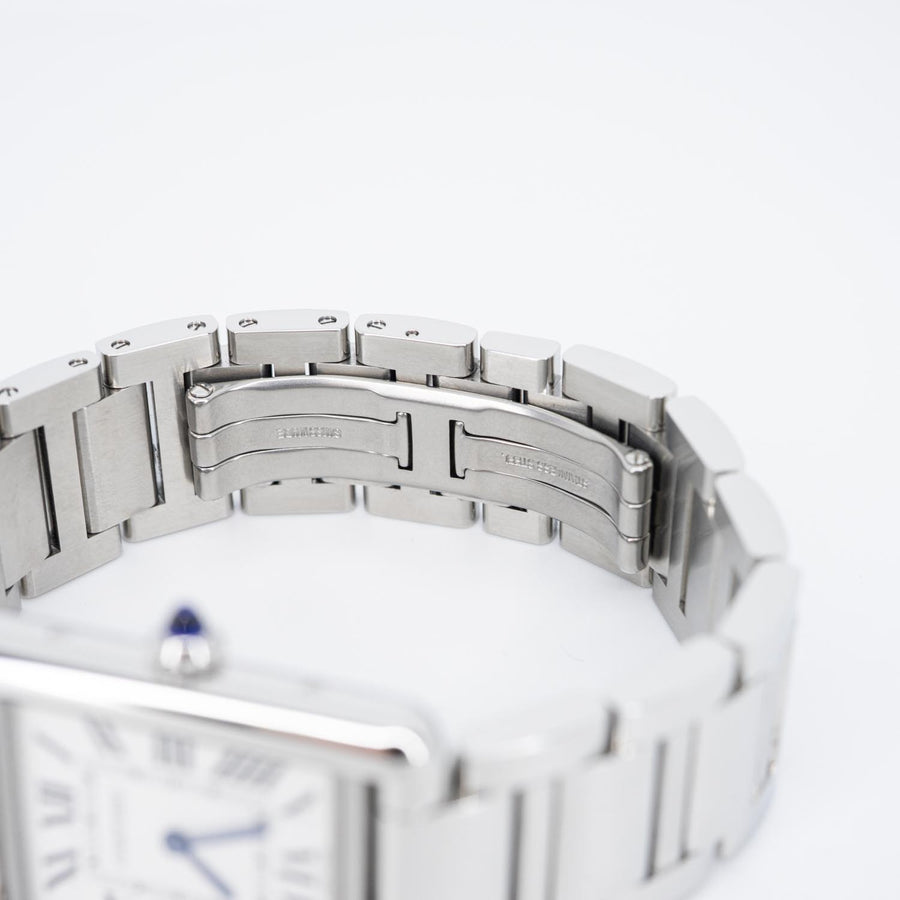 **hold k.b**นาฬิกา Cartier Tank Must watch, Large model, high autonomy quartz movement Stainless Steel Size L# (Used) #vrcaw 7287