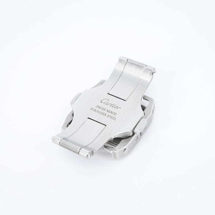 นาฬิกา Cartier Santos 100 watch, Medium model, automatic movement, steel, leather Stainless Steel Size M# (Used) #vrca 1037