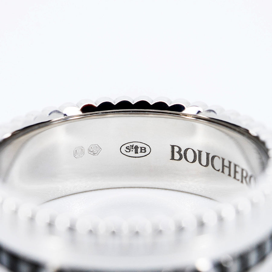 แหวน Boucheron Quatre Black Edition Small Ring 18K White Gold Size 53# (Used) #vrbor 7308