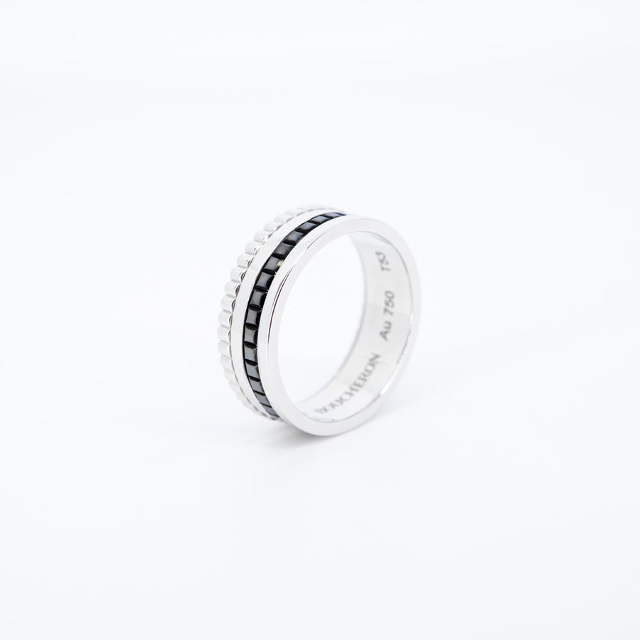 แหวน Boucheron Quatre Black Edition Small Ring 18K White Gold Size 53# (Used) #vrbor 7308