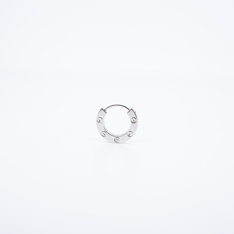 ต่างหู Cartier Love single hoop earring, paved 18K White Gold (Used) #vrcaeimt 7317