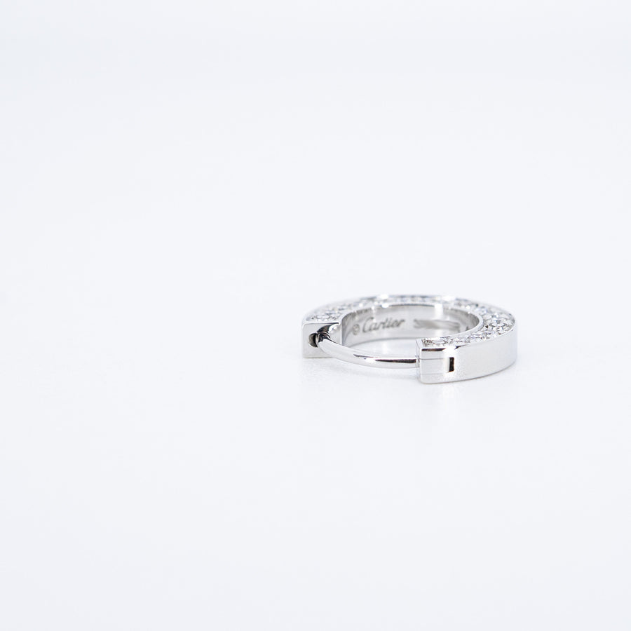 ต่างหู Cartier Love single hoop earring, paved 18K White Gold (Used) #vrcaeimt 7317