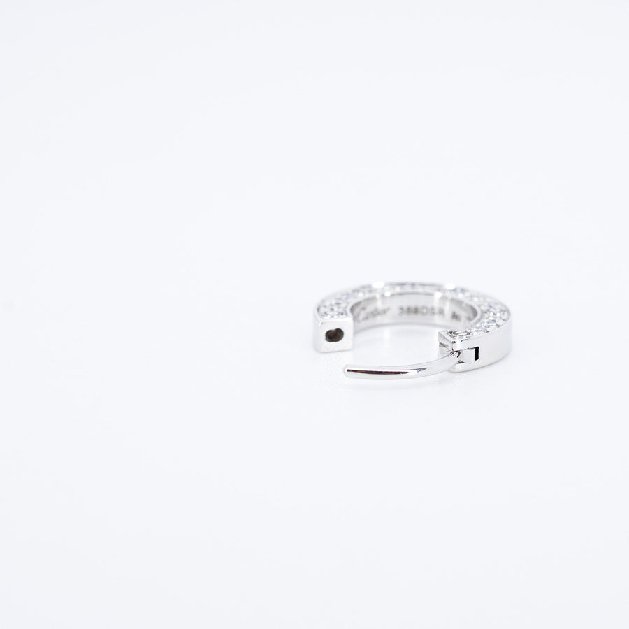 ต่างหู Cartier Love single hoop earring, paved 18K White Gold (Used) #vrcaeimt 7317