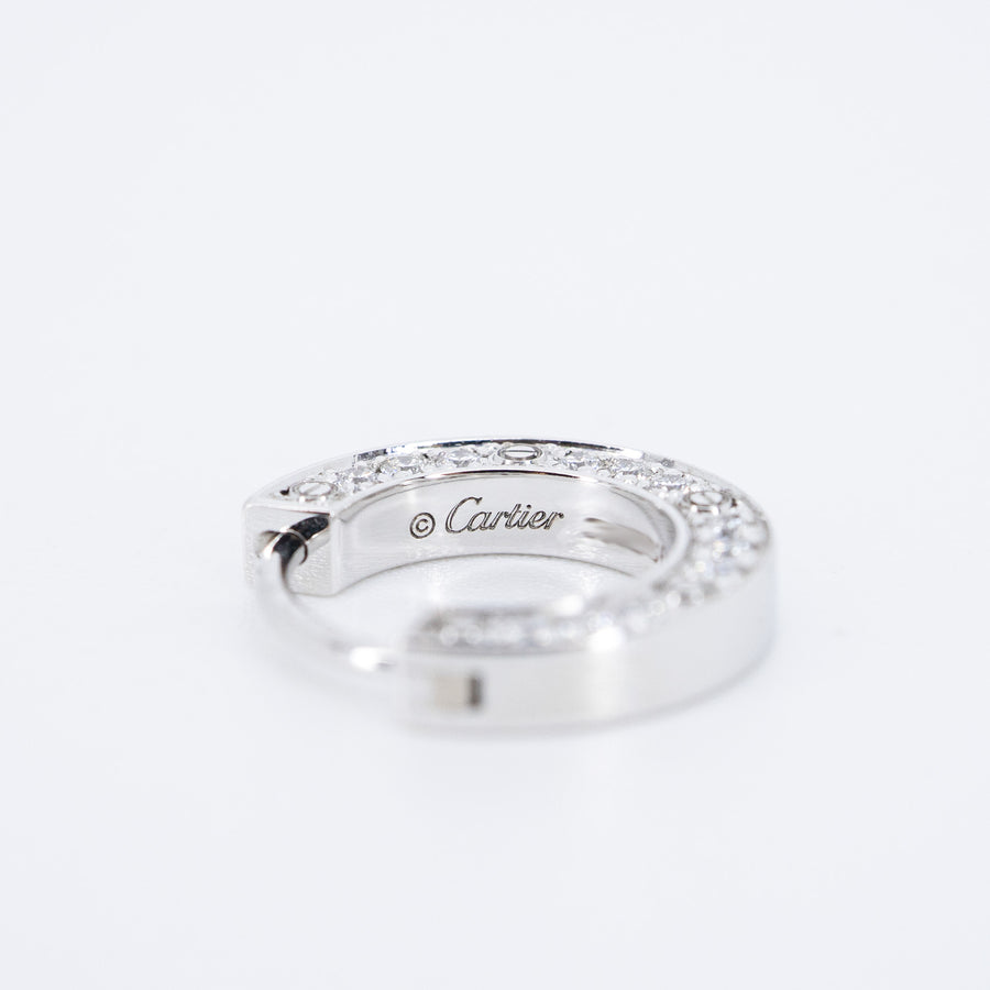 ต่างหู Cartier Love single hoop earring, paved 18K White Gold (Used) #vrcaeimt 7317