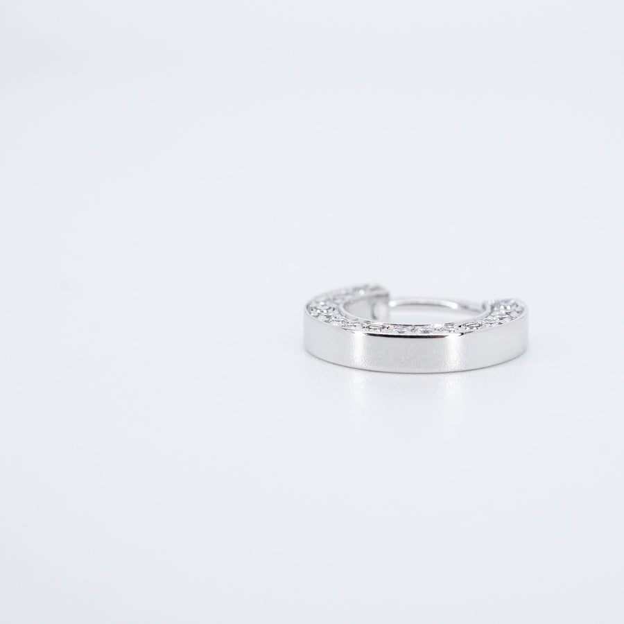 ต่างหู Cartier Love single hoop earring, paved 18K White Gold (Used) #vrcaeimt 7317