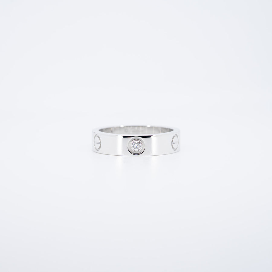 แหวน Cartier Love 3Diamonds Ring 18K White Gold Size 62# (Used) #vrcarimt 7327