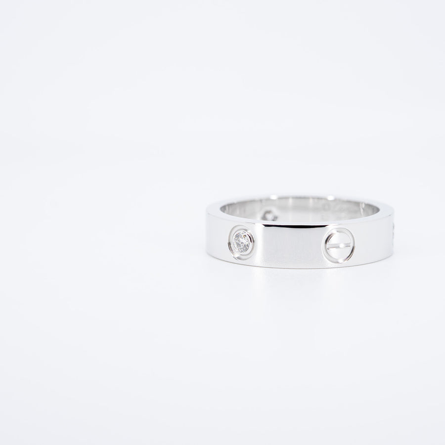 แหวน Cartier Love 3Diamonds Ring 18K White Gold Size 62# (Used) #vrcarimt 7327