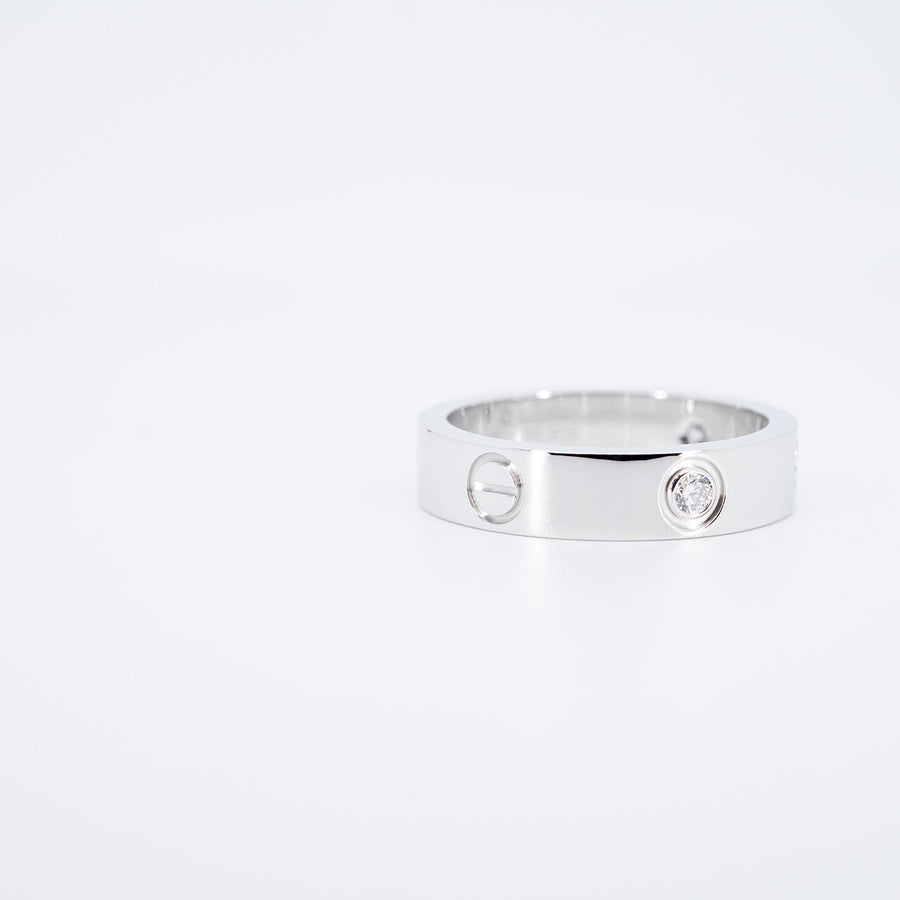 แหวน Cartier Love 3Diamonds Ring 18K White Gold Size 62# (Used) #vrcarimt 7327