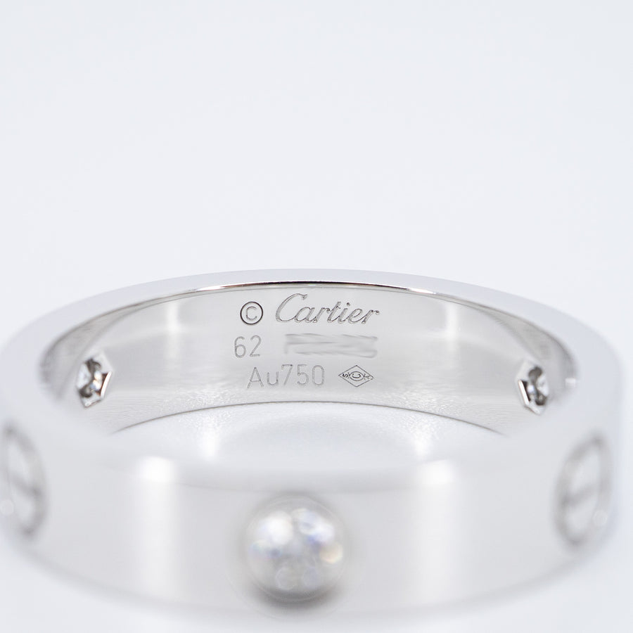 แหวน Cartier Love 3Diamonds Ring 18K White Gold Size 62# (Used) #vrcarimt 7327