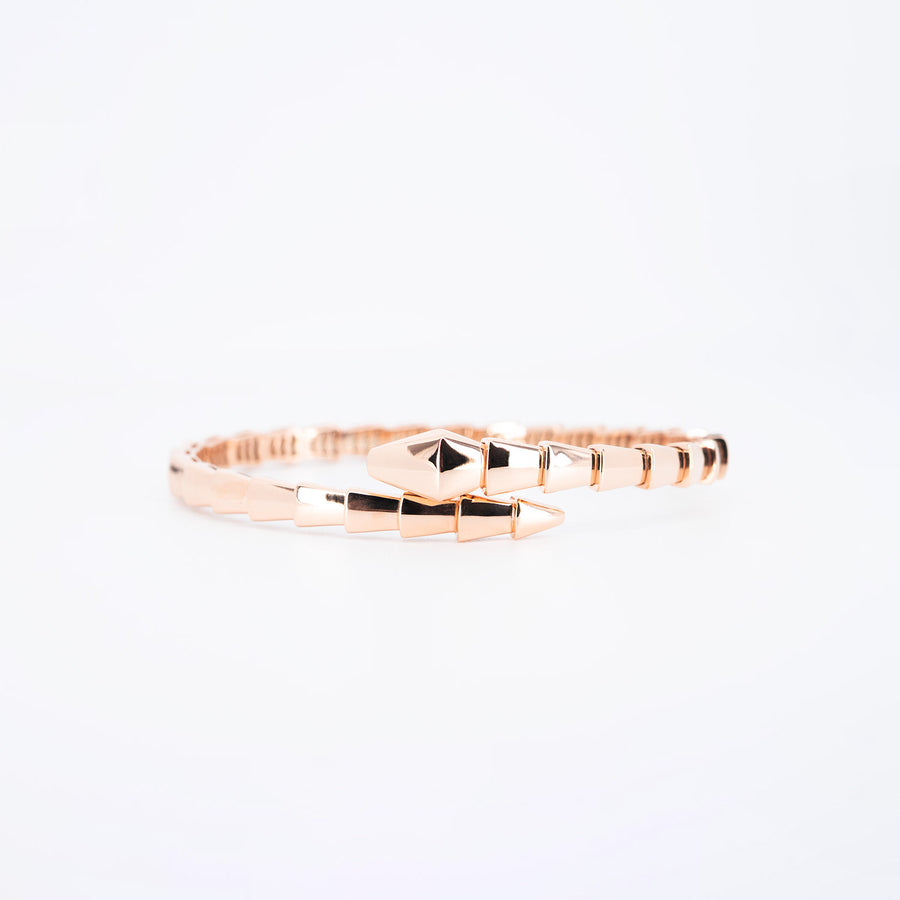 กำไลข้อมือ Bvlgari Serpenti Viper Bracelet 18K Rose Gold Size S# (Used) #vrbvb 7323