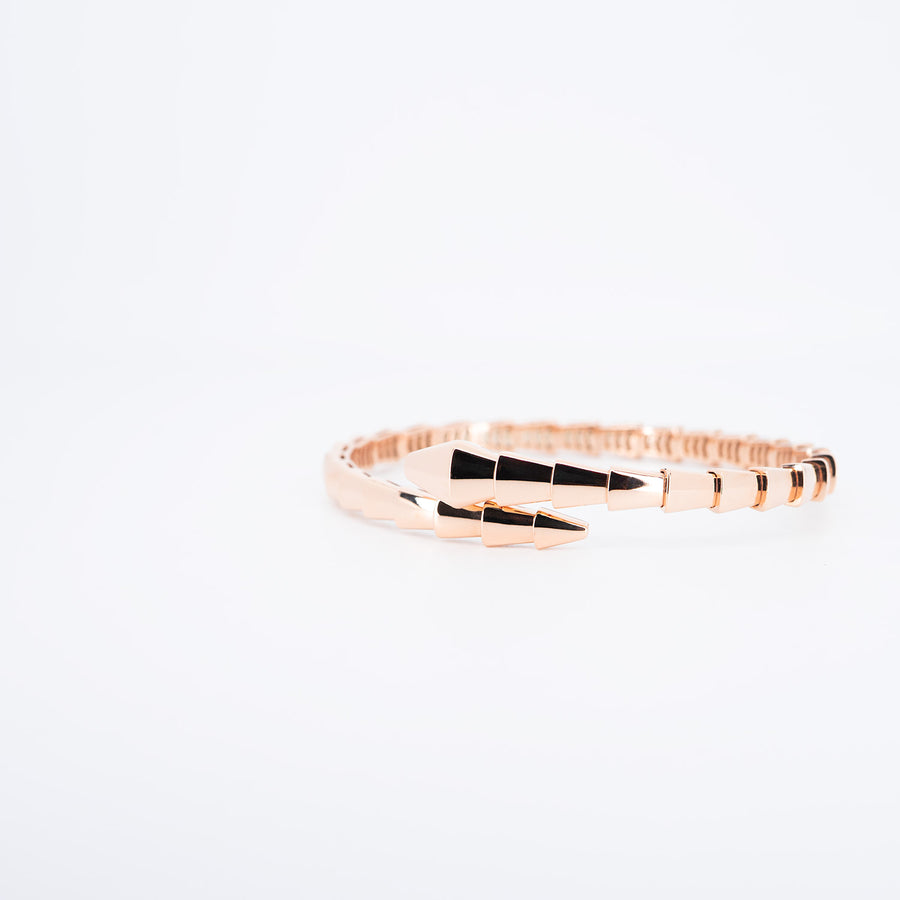 กำไลข้อมือ Bvlgari Serpenti Viper Bracelet 18K Rose Gold Size S# (Used) #vrbvb 7323