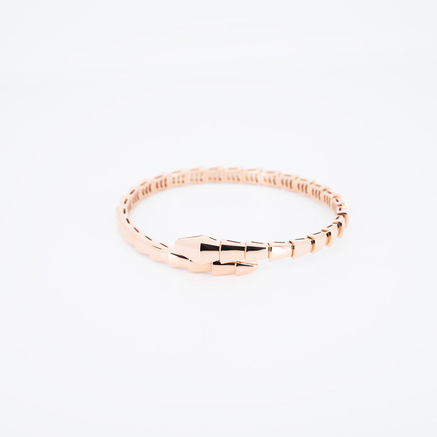 กำไลข้อมือ Bvlgari Serpenti Viper Bracelet 18K Rose Gold Size S# (Used) #vrbvb 7323