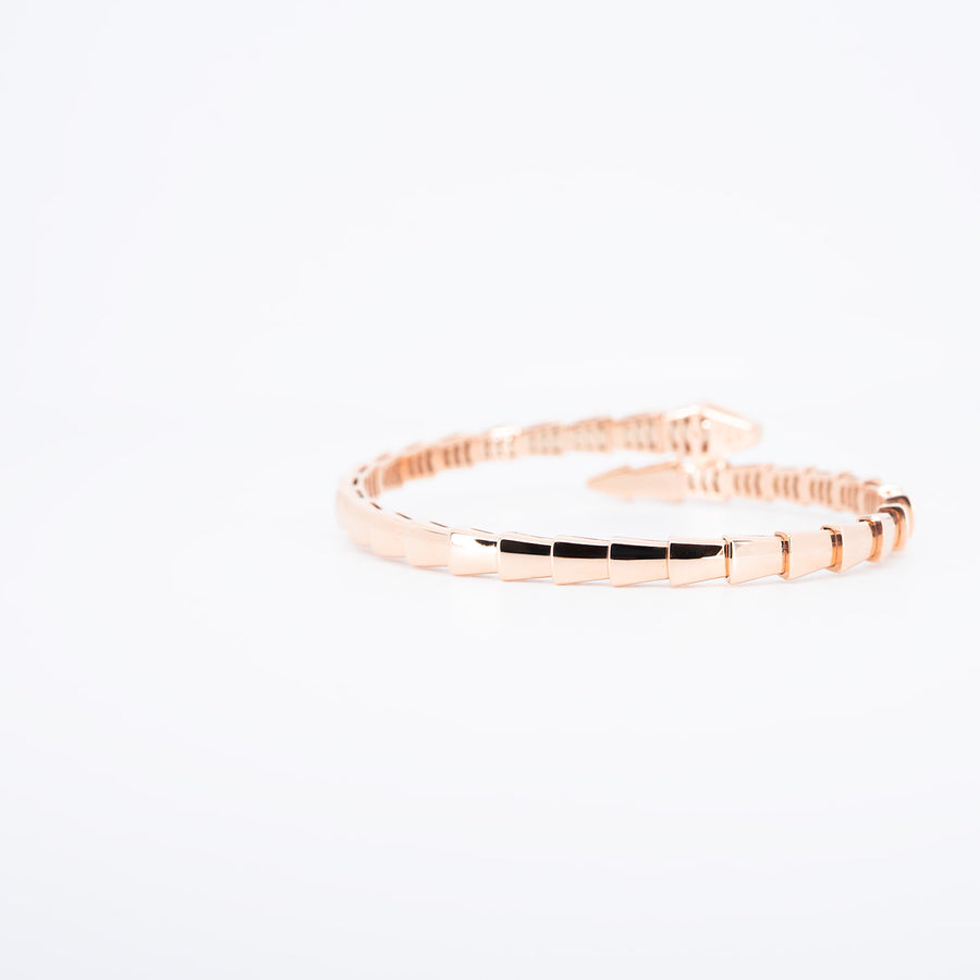 กำไลข้อมือ Bvlgari Serpenti Viper Bracelet 18K Rose Gold Size S# (Used) #vrbvb 7323