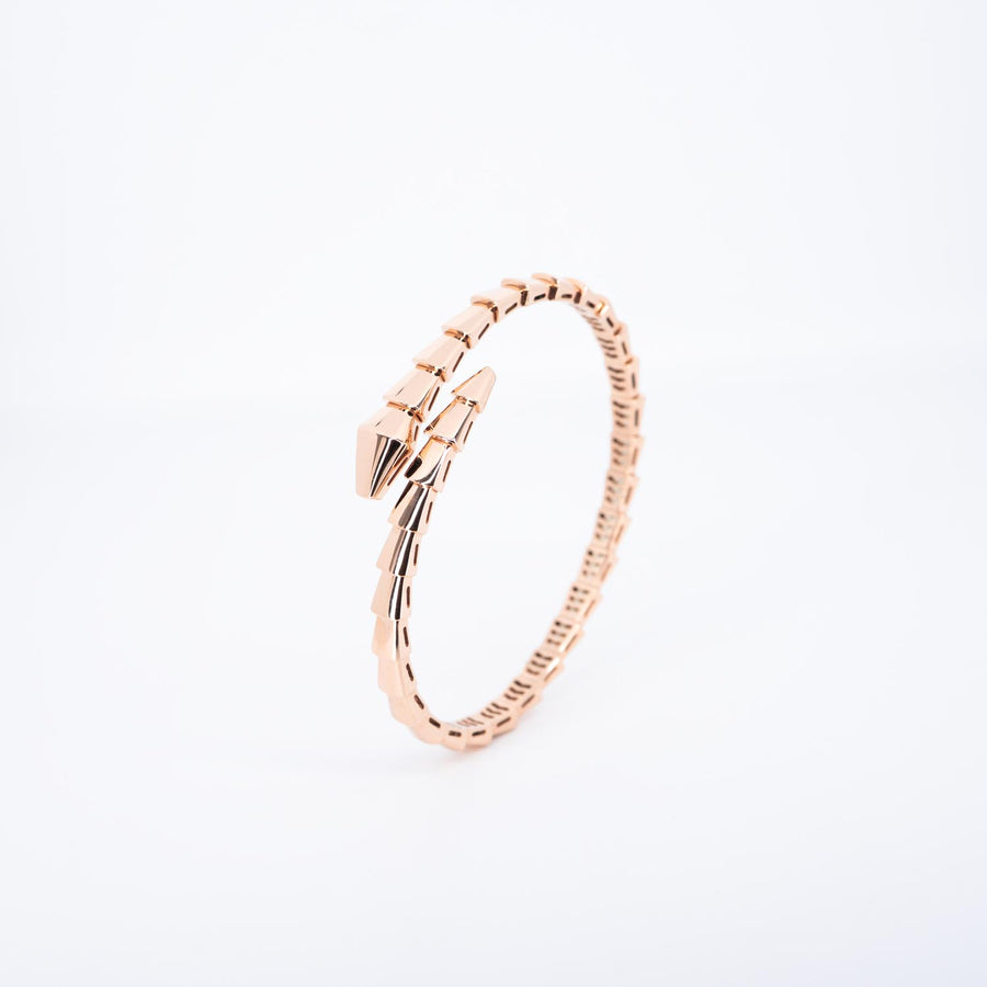 กำไลข้อมือ Bvlgari Serpenti Viper Bracelet 18K Rose Gold Size S# (Used) #vrbvb 7323