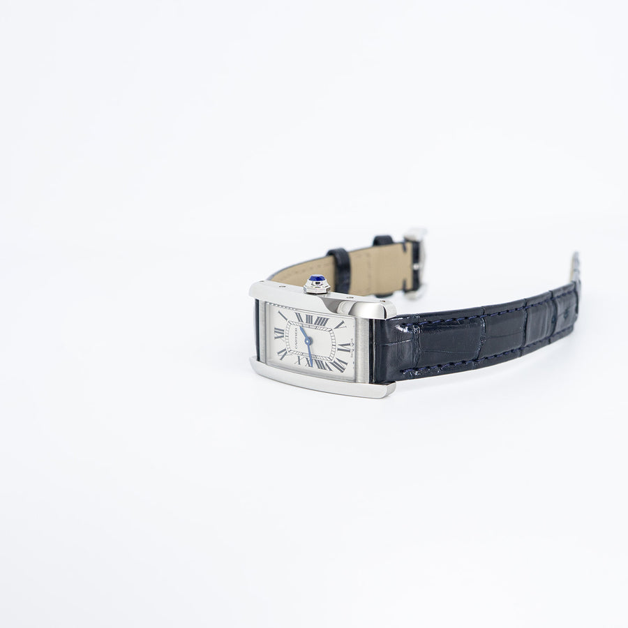 Cartier Tank Americaine watch, Small model, quartz movement, steel case Size S# (Used) #vrcaw 7339