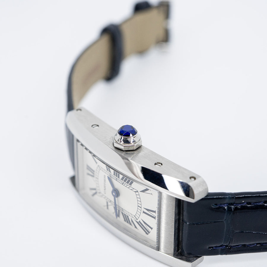 Cartier Tank Americaine watch, Small model, quartz movement, steel case Size S# (Used) #vrcaw 7339