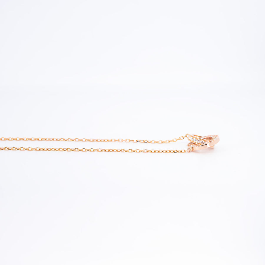 สร้อยและจี้ Cartier Love Necklace, Paved 18K Rose Gold Size 37-40cm.# (Used) #vrcanl 7326