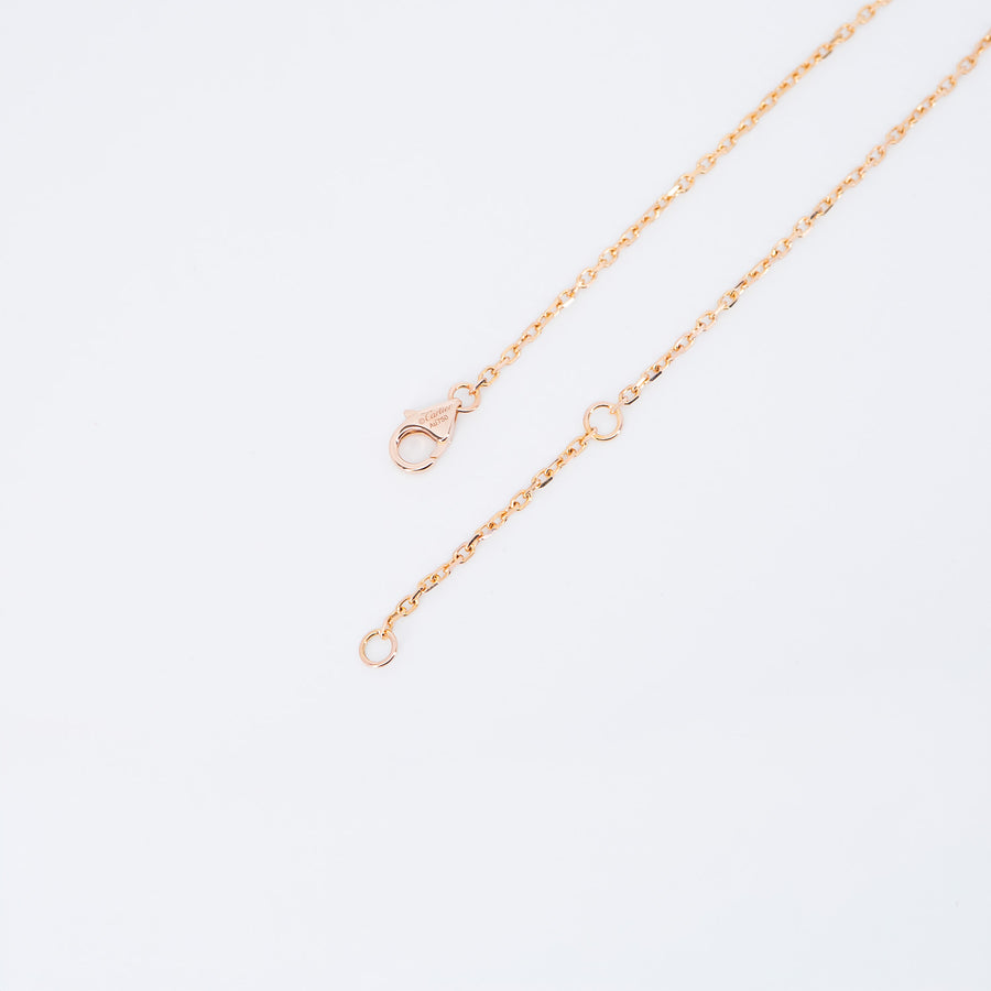 สร้อยและจี้ Cartier Love Necklace, Paved 18K Rose Gold Size 37-40cm.# (Used) #vrcanl 7326