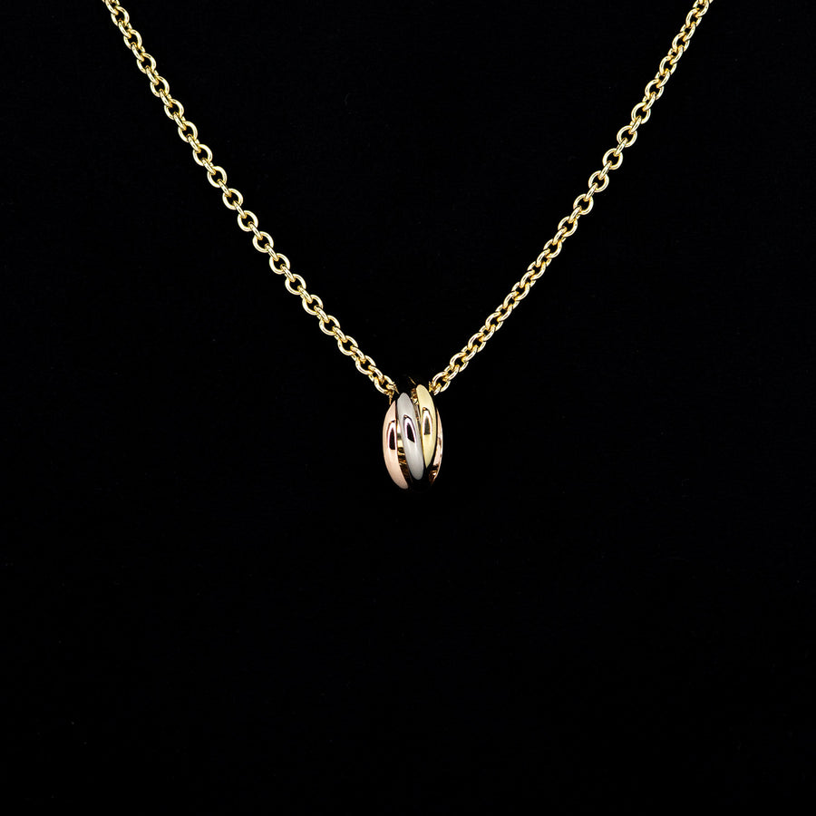 สร้อยและจี้ Cartier Trinity Necklace 18K 3 Colors Size 42.5cm.# (Used) #vrcanl 7320