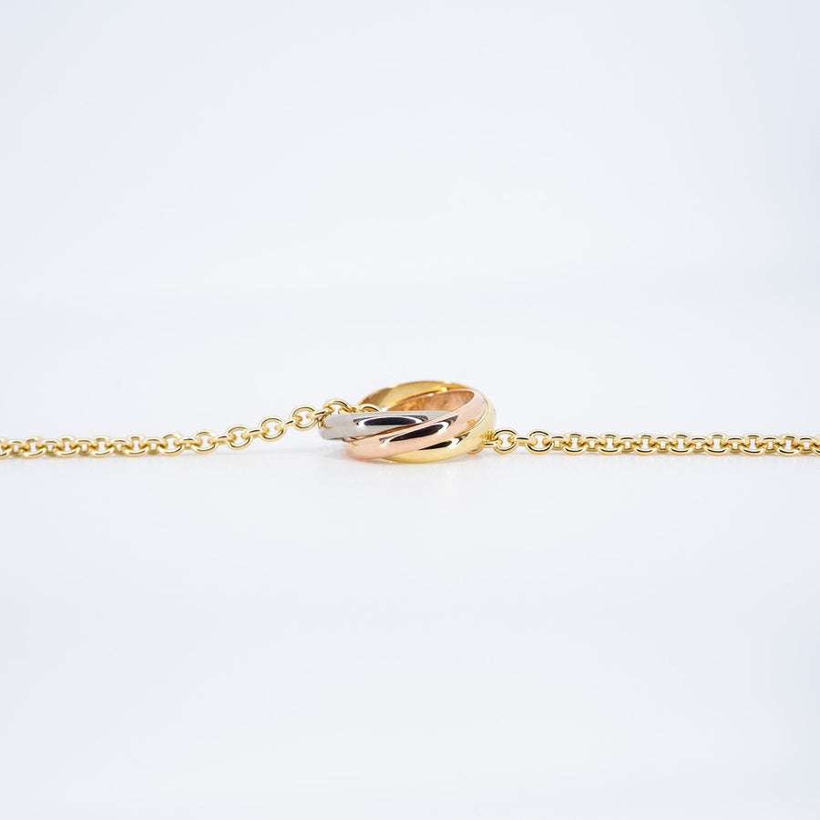 สร้อยและจี้ Cartier Trinity Necklace 18K 3 Colors Size 42.5cm.# (Used) #vrcanl 7320