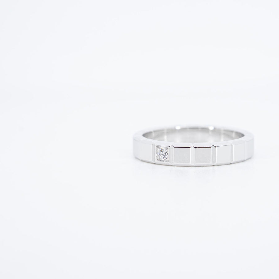 แหวน Chopard Ice cube ring with diamond 18K White Gold Size 57# (Used) #vrchorimt 7347