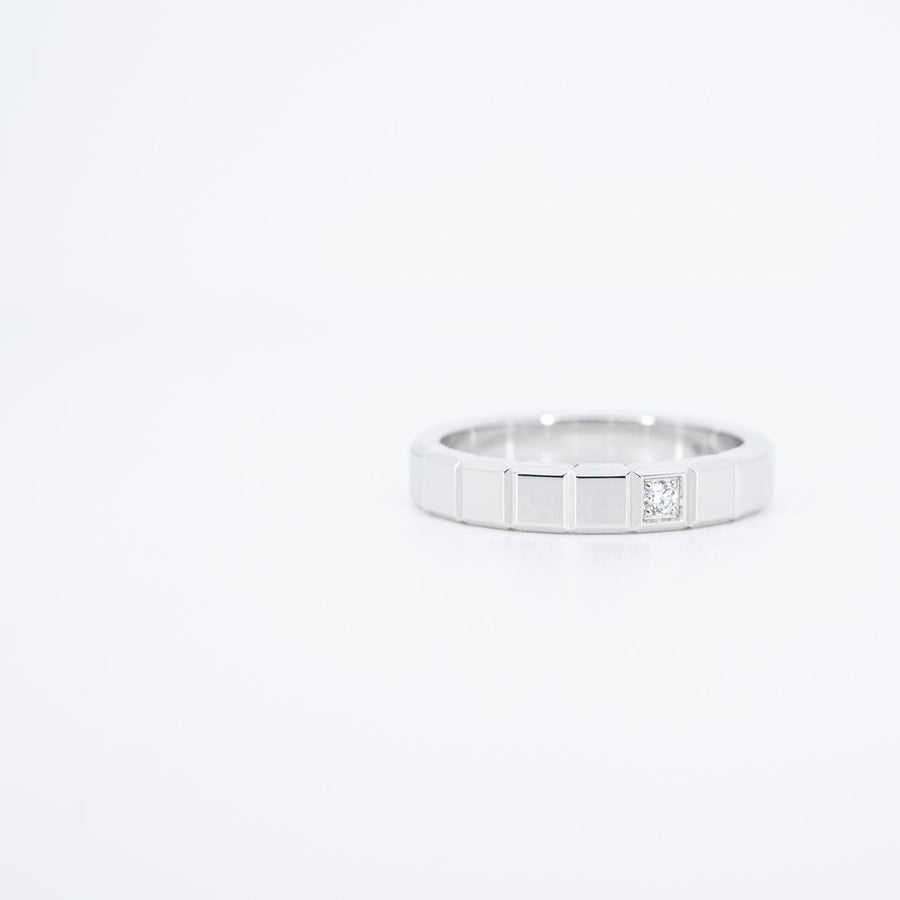 แหวน Chopard Ice cube ring with diamond 18K White Gold Size 57# (Used) #vrchorimt 7347