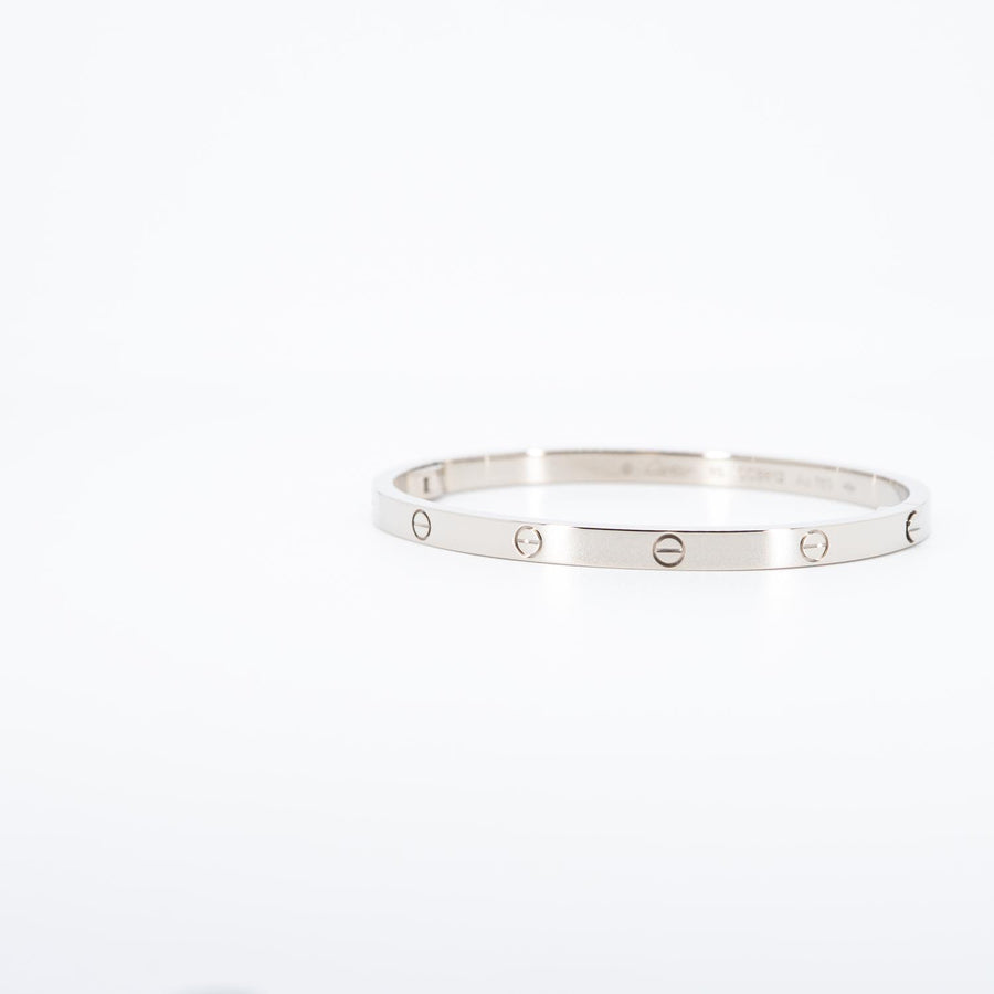 กำไลข้อมือ Cartier Love Bracelet, Small Model 18K White Gold Size 15# (Used) #vrcab 7351