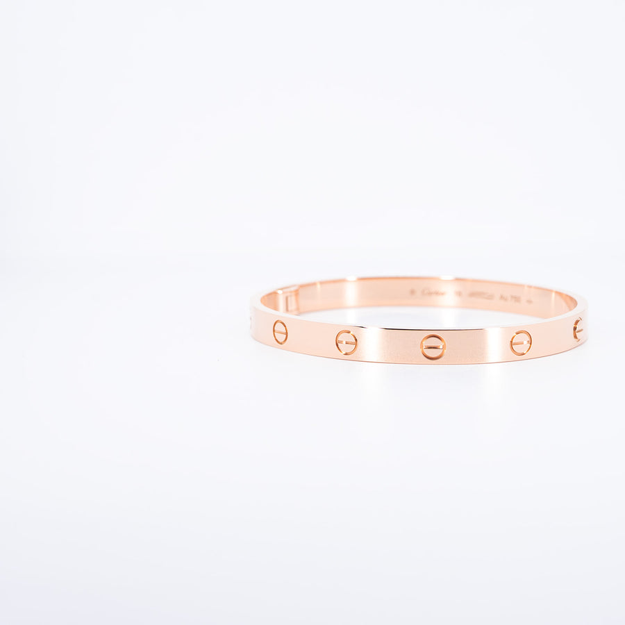 กำไลข้อมือ Cartier Love Bracelet 18K Rose Gold Size 18# (Used) #vrcab 7349