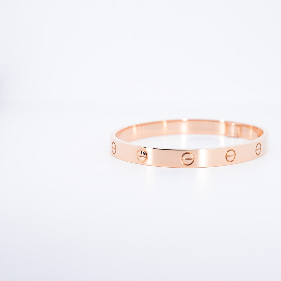 กำไลข้อมือ Cartier Love Bracelet 18K Rose Gold Size 18# (Used) #vrcab 7349