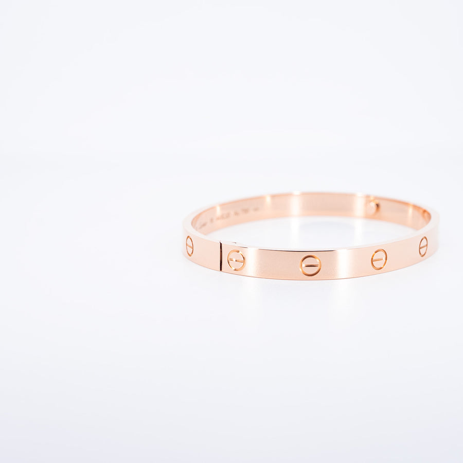 กำไลข้อมือ Cartier Love Bracelet 18K Rose Gold Size 18# (Used) #vrcab 7349
