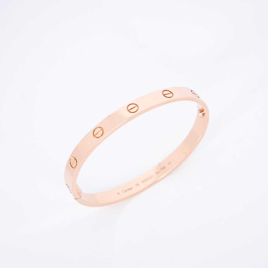 กำไลข้อมือ Cartier Love Bracelet 18K Rose Gold Size 18# (Used) #vrcab 7349