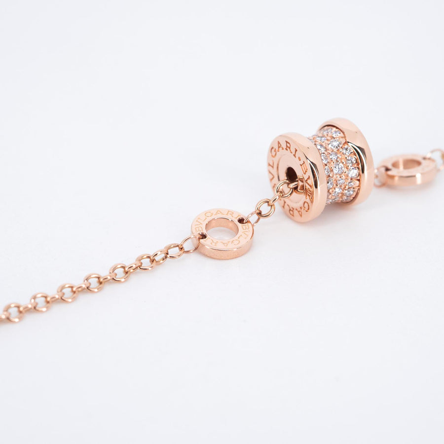 สร้อยข้อมือ Bvlgari B.zero1 mini bracelet with pavé diamonds 18K Rose Gold Size 15-17cm.# (Used) #vrbvbimt 7325