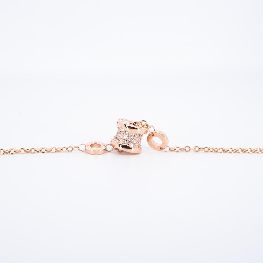 สร้อยข้อมือ Bvlgari B.zero1 mini bracelet with pavé diamonds 18K Rose Gold Size 15-17cm.# (Used) #vrbvbimt 7325