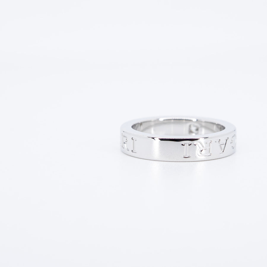 แหวน Bvlgari B.zero1 Essential band ring set with a diamond 18K White Gold Size 48# (Used) #vrbvrimt 7350