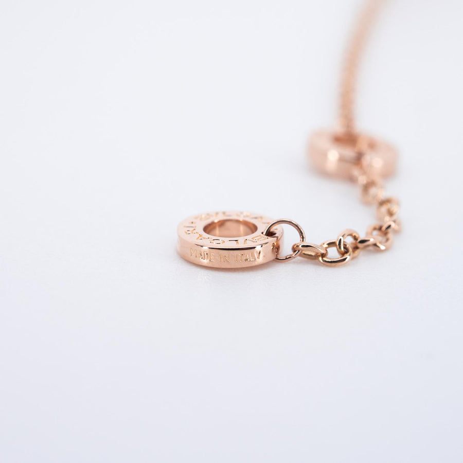 สร้อยข้อมือ Bvlgari B.zero1 mini bracelet with pavé diamonds 18K Rose Gold Size 15-17cm.# (Used) #vrbvbimt 7325