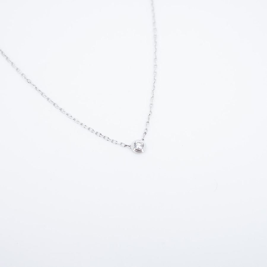 สร้อยและจี้ Cartier D'Amour necklace, small model 18K White Gold Size 41.5-45cm.# (Used) #vrcanl 7321