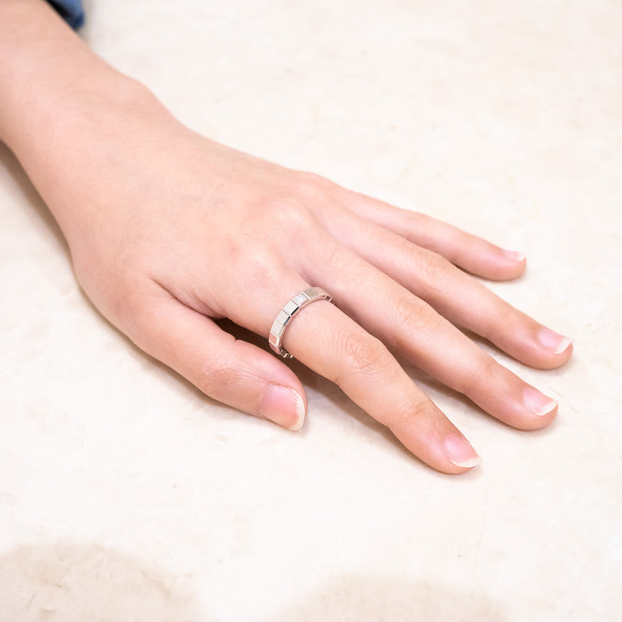 แหวน Chopard Ice cube ring with diamond 18K White Gold Size 57# (Used) #vrchorimt 7347