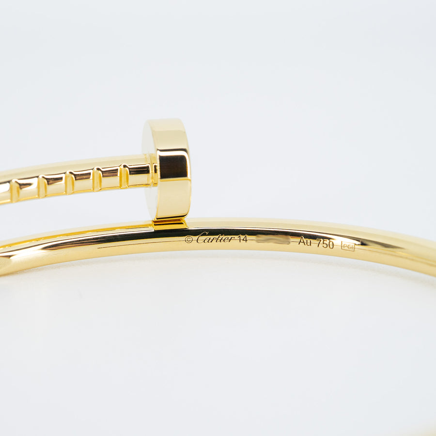 กำไลข้อมือ Cartier Juste Un Clou Bracelet small model 18KYellow Gold Size 14# (Used) #vrcab 7358