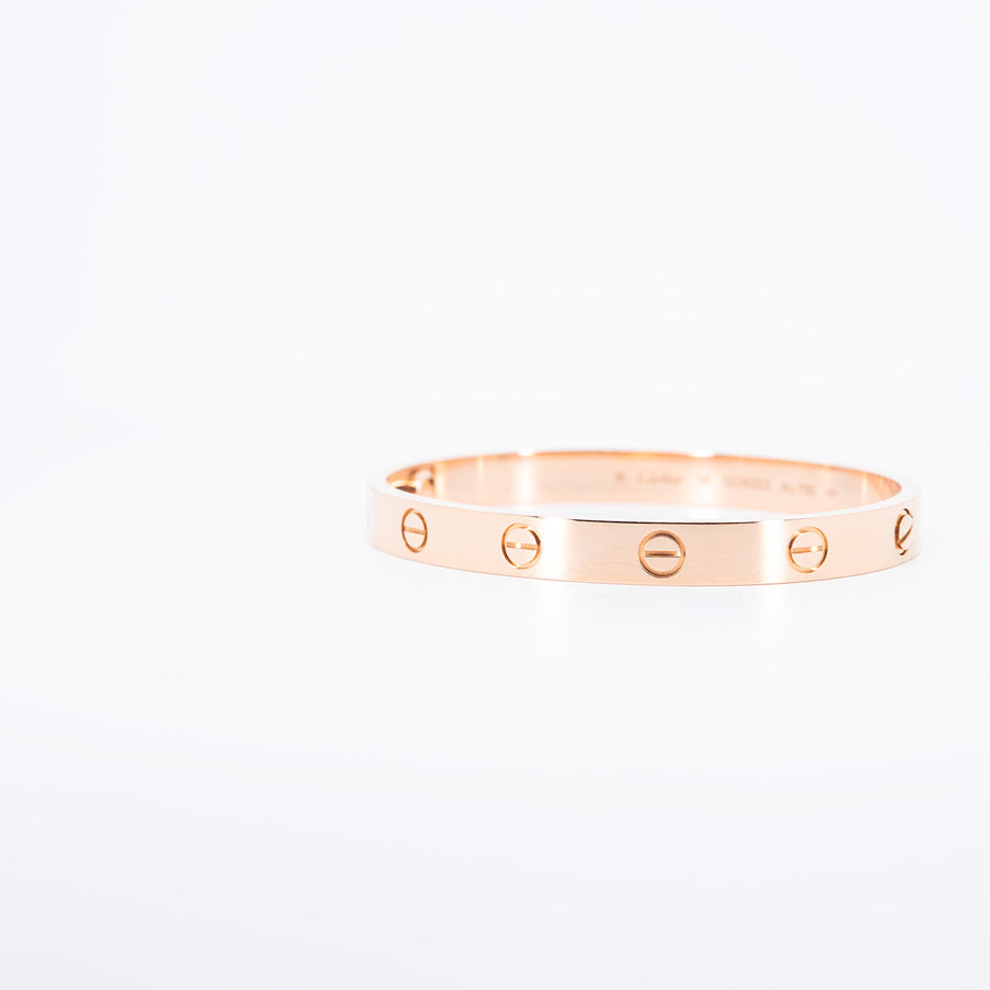 กำไลข้อมือ Cartier Love Bracelet 18K Rose Gold Size 16# (Used) #vrca 0945